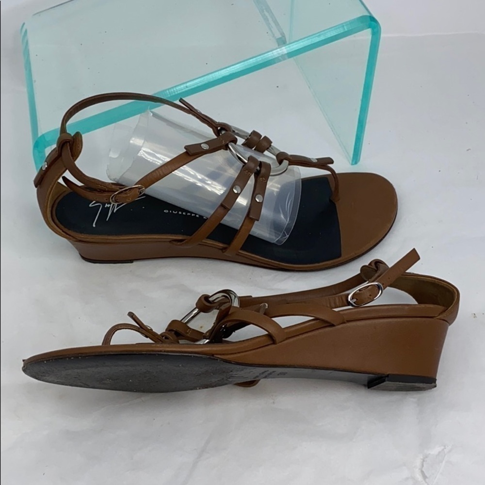 Giuseppe Zanotti Sz 38 Brown Low Wedge Sandals